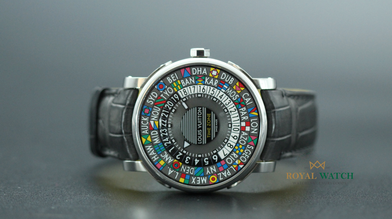 Louis Vuitton Escale Time Zone Stainless Pre Owned 99,9% Ref Number :  Q5D200 39mm Automatic Fullset Price : USD$ 3.987