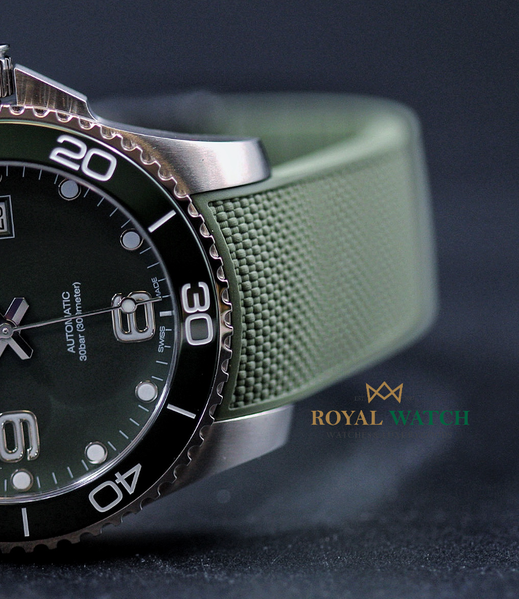 Longines Hydroconquest 41mm Green Dial on Rubber (New)