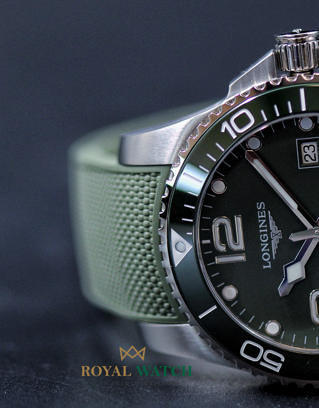 Longines Hydroconquest 41mm Green Dial on Rubber (New)